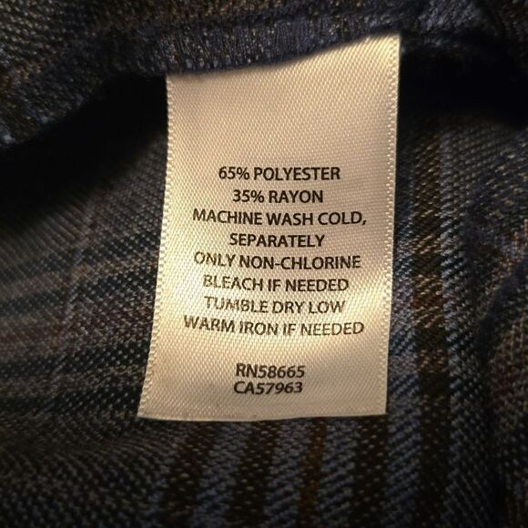 Treasure & Bond Women's size S Pull on Blue Black Red Plaid Poly Blend Pants - Picture 9 of 9